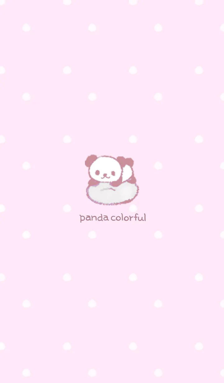 [LINE着せ替え] ゆるいパンダの着せかえ - Pink Polka dotsの画像1