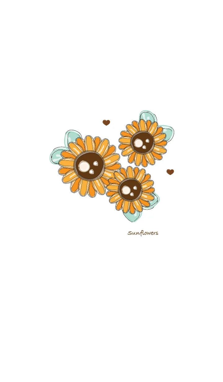[LINE着せ替え] Little sunflowers (Drawing)の画像1