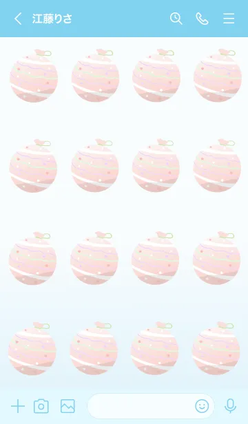 [LINE着せ替え] 水ヨーヨーの着せかえ レッド/水色の画像3