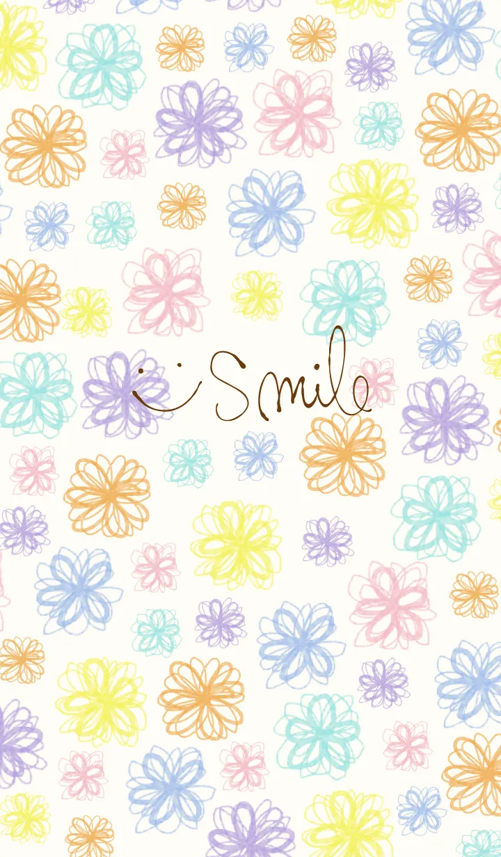 [LINE着せ替え] 水彩お花スマイル-30-の画像1