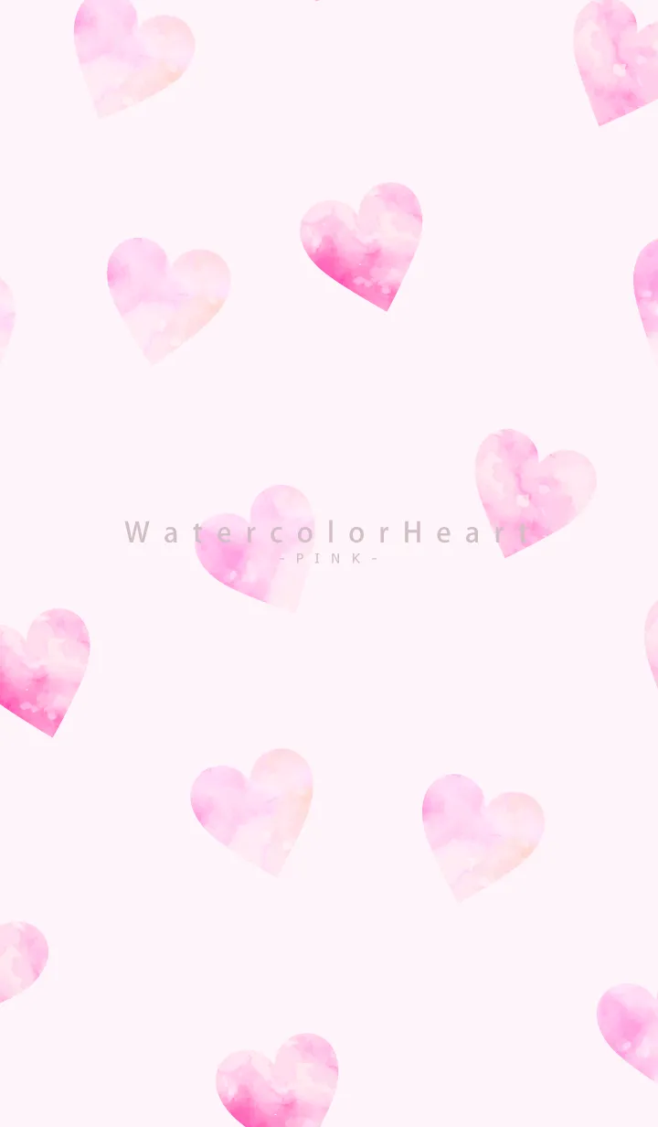 [LINE着せ替え] Watercolor Heart-PINK 18の画像1