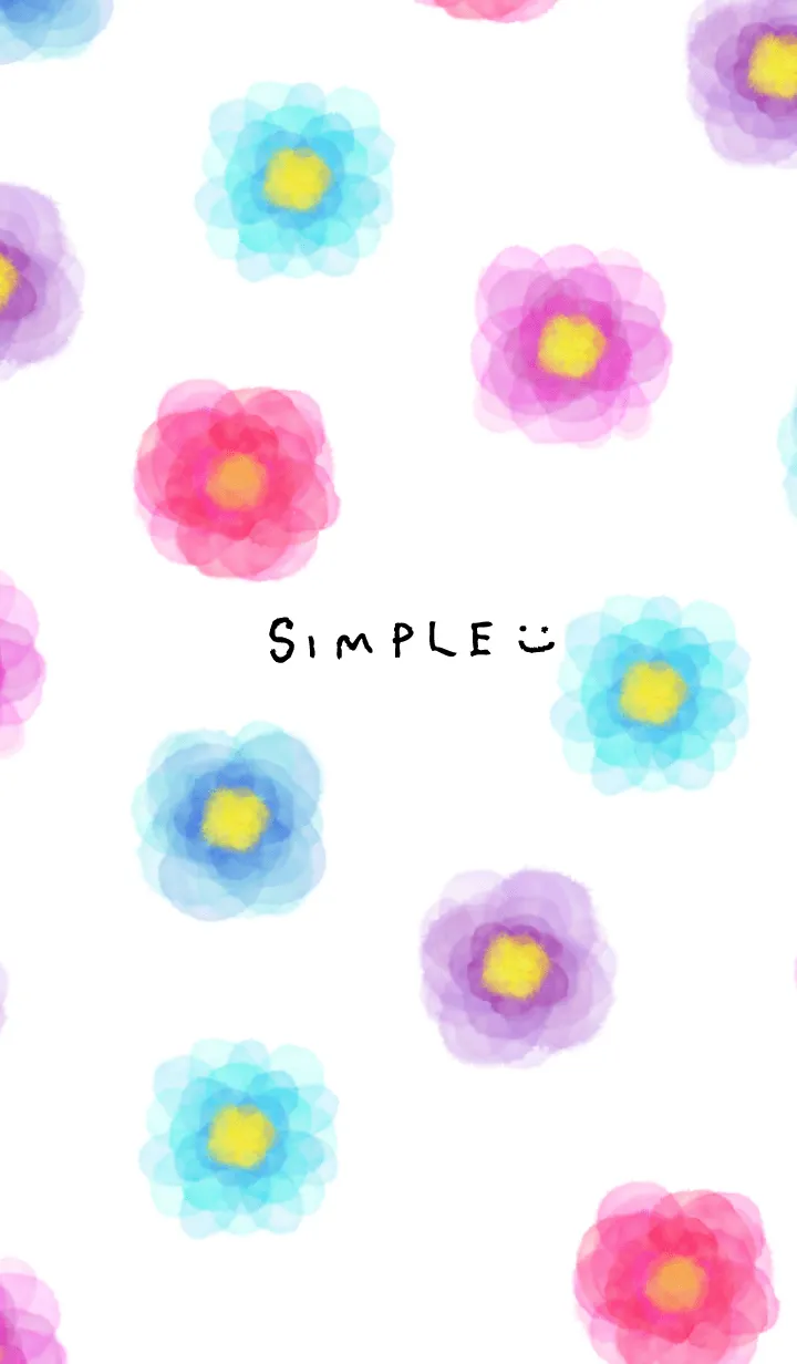 [LINE着せ替え] カラフルお花柄水彩24の画像1