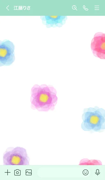 [LINE着せ替え] カラフルお花柄水彩24の画像3