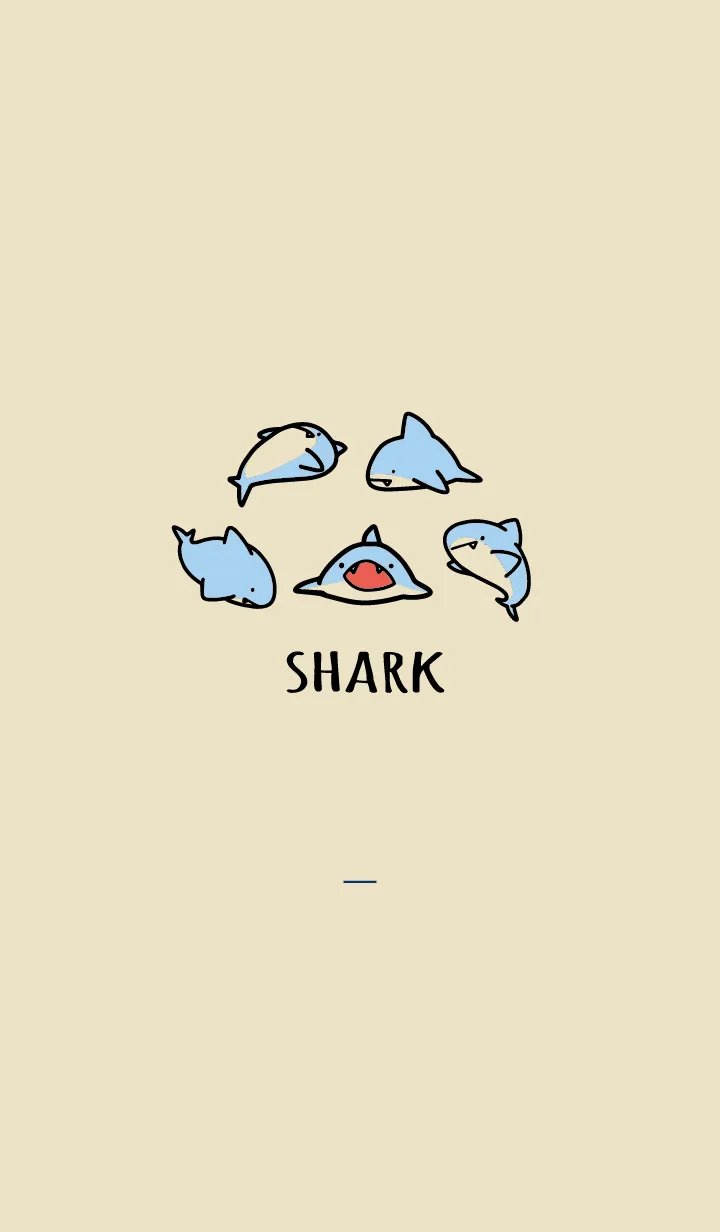[LINE着せ替え] ベージュとネイビー : シンプルなサメの画像1