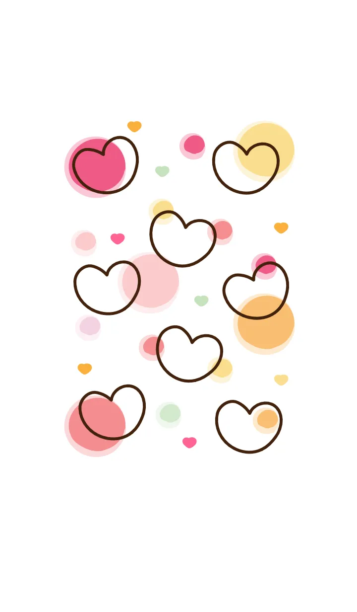 [LINE着せ替え] Happy colorful heart 11 :)の画像1