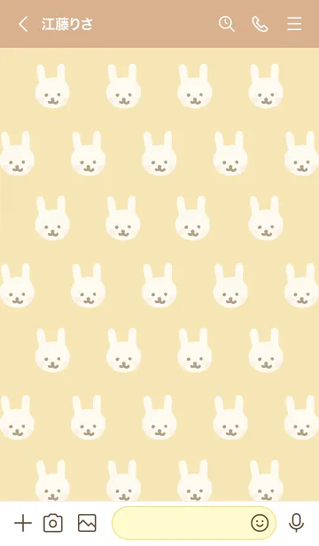 [LINE着せ替え] うさちゃん たくさん イエロー2の画像3