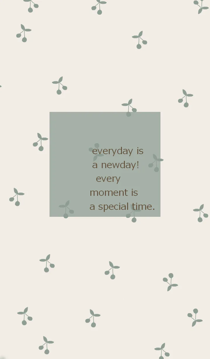 [LINE着せ替え] cherry pattern / beige greenの画像1