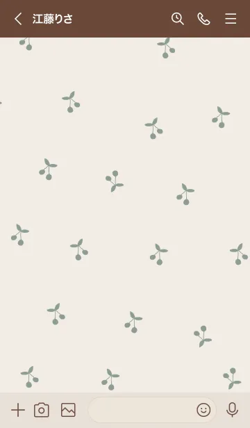 [LINE着せ替え] cherry pattern / beige greenの画像3