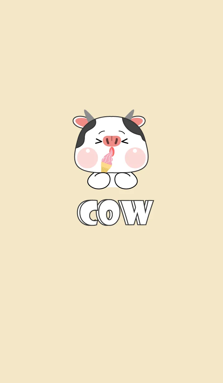 [LINE着せ替え] Simple Cow Love Food Theme (JP)の画像1