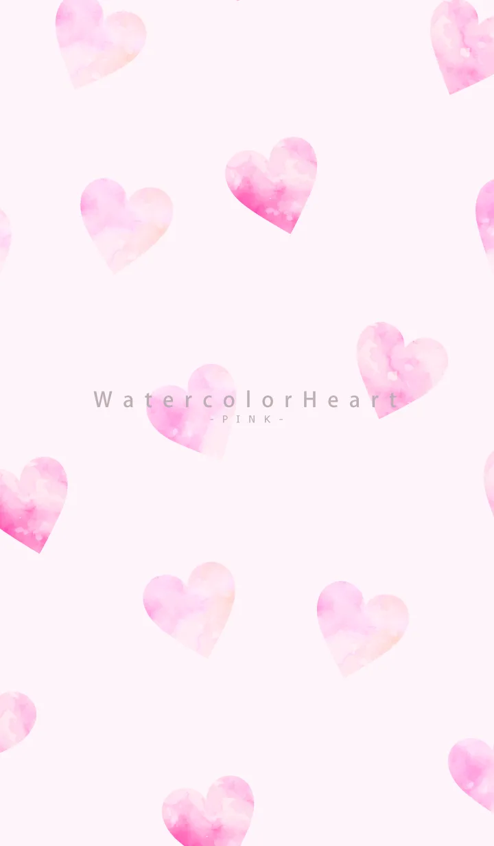 Watercolor Heart-PINK 19のLINE着せ替え