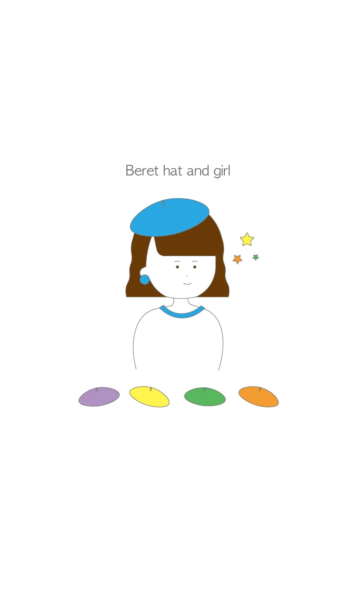 [LINE着せ替え] ベレー帽子と女の子の画像1