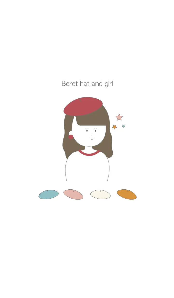 [LINE着せ替え] ベレー帽子と女の子2の画像1