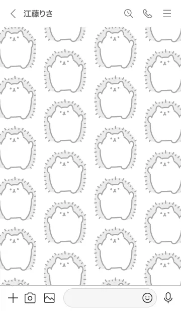 [LINE着せ替え] モノクロなハリネズミの画像3