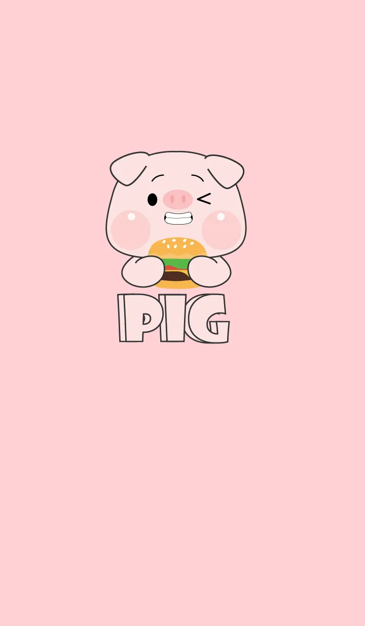 [LINE着せ替え] Simple Pig Pig  Love Food Theme (JP)の画像1