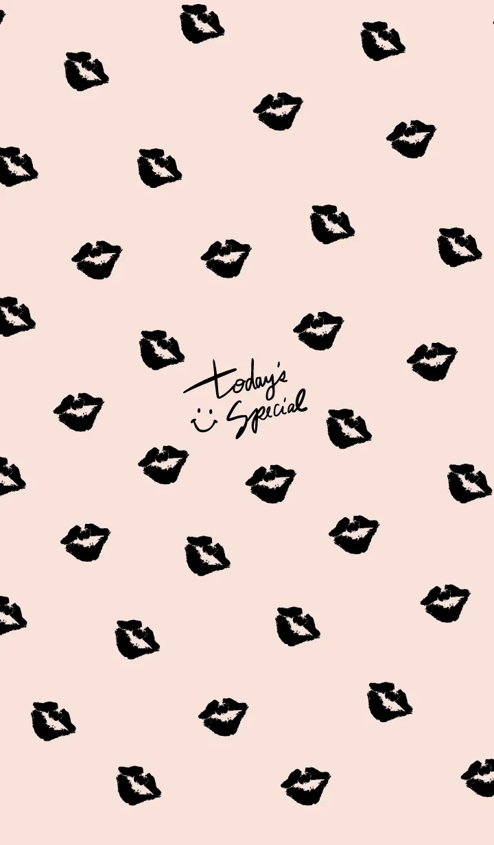 [LINE着せ替え] 黒キスマーク ピンク2の画像1