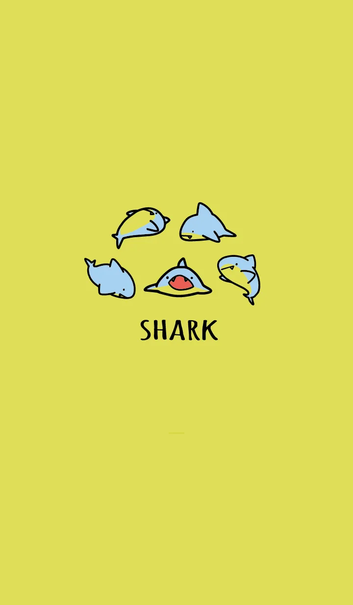 [LINE着せ替え] 黒と黄色 : シンプルなサメの画像1