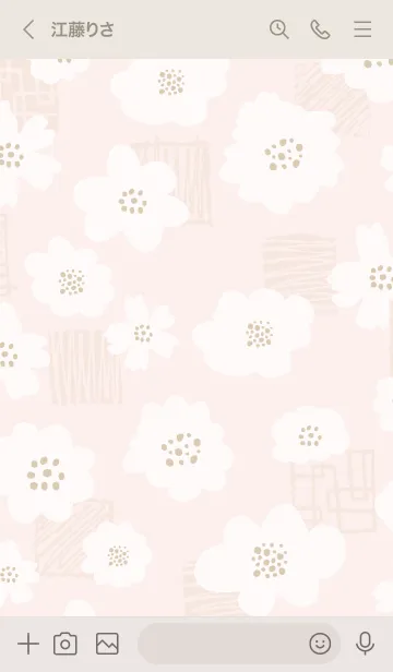 [LINE着せ替え] おしゃれ 花 白 ピンクの画像3