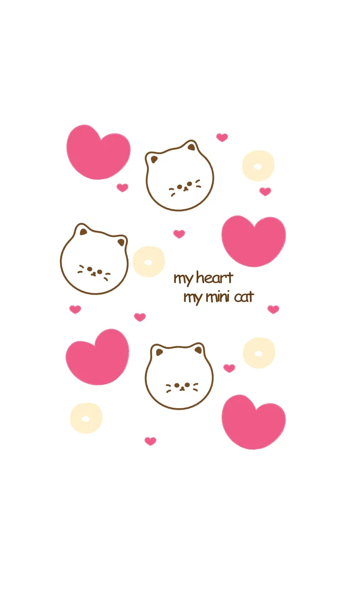 [LINE着せ替え] Cute cat & Cute heart 11の画像1