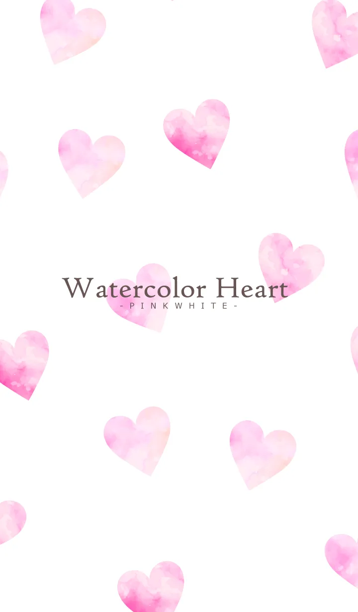 Watercolor Heart-PINKWHITE 20の着せ替えメイン画像