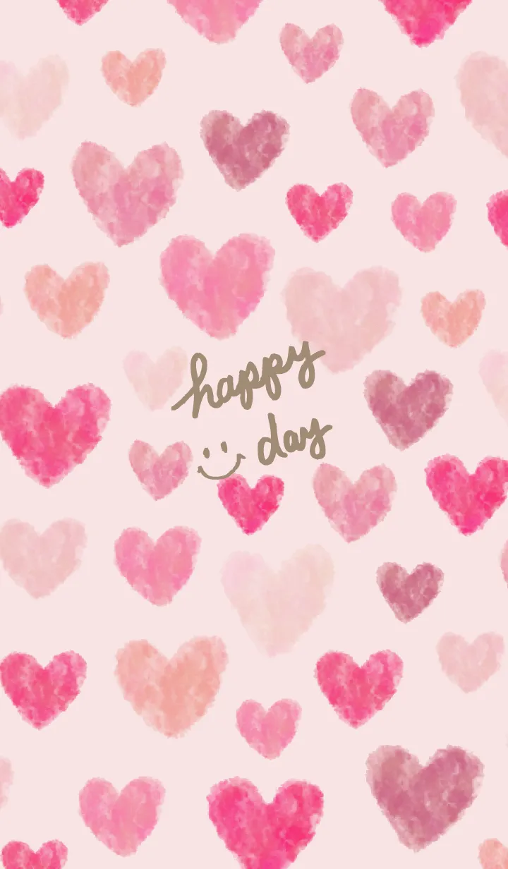 [LINE着せ替え] 水彩ピンクハート たくさん27の画像1