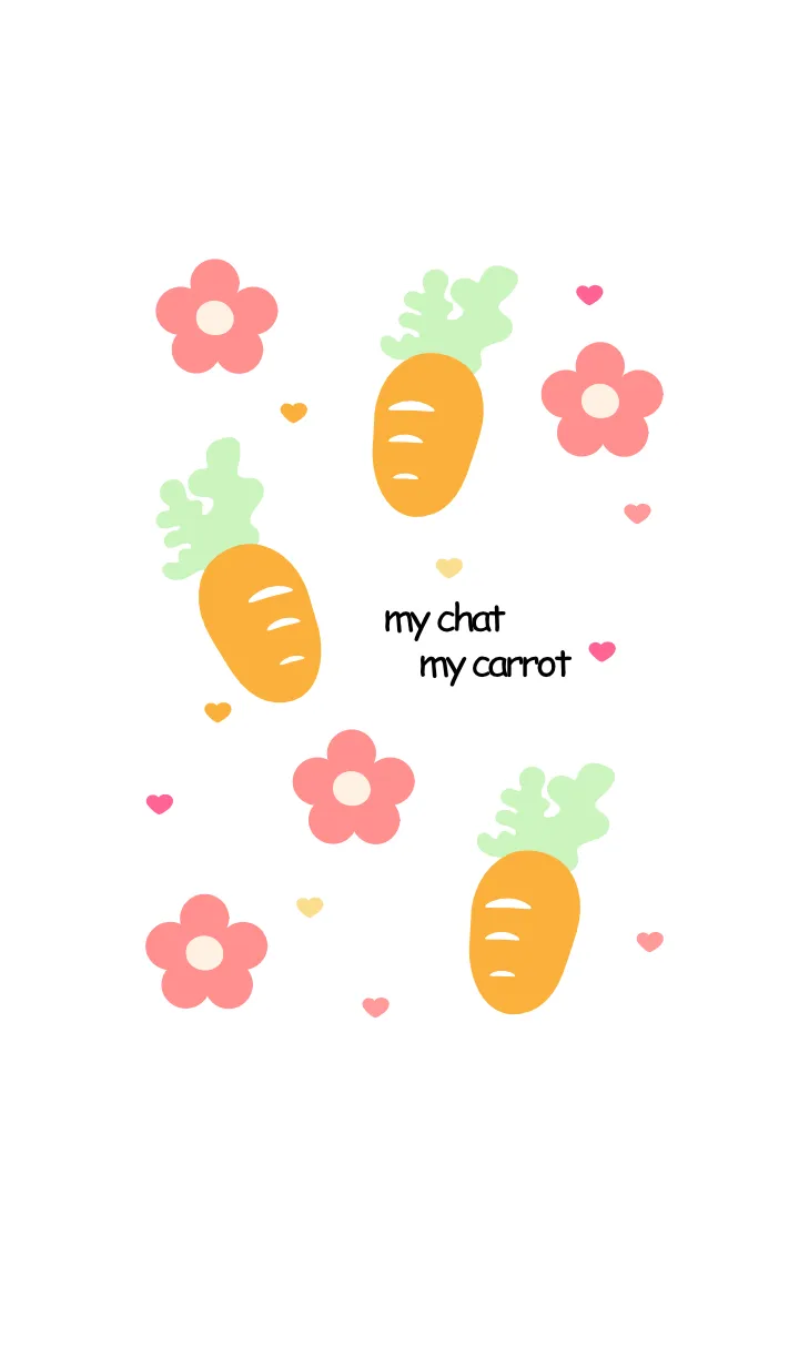 [LINE着せ替え] Cute carrot & mini flower 16の画像1