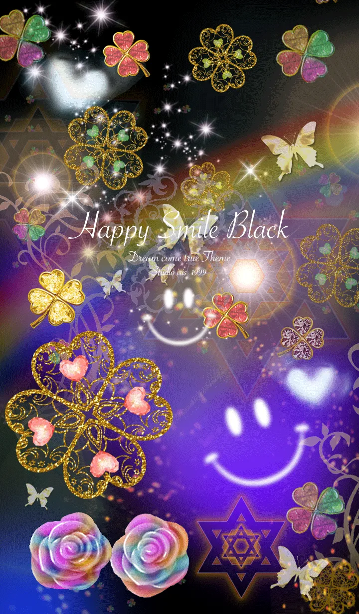 [LINE着せ替え] 超運気上昇 Happy Smile Black*の画像1