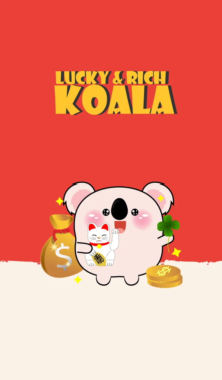 [LINE着せ替え] Love Lucky & Rich Pink Koala (JP)の画像1