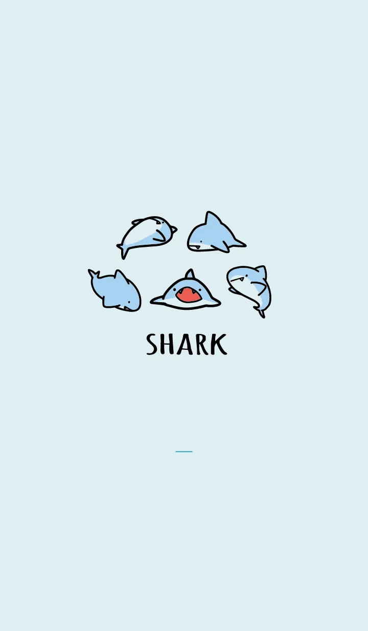 [LINE着せ替え] 青 : シンプルなサメの画像1