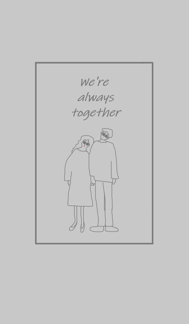 [LINE着せ替え] We're always together / white grayの画像1