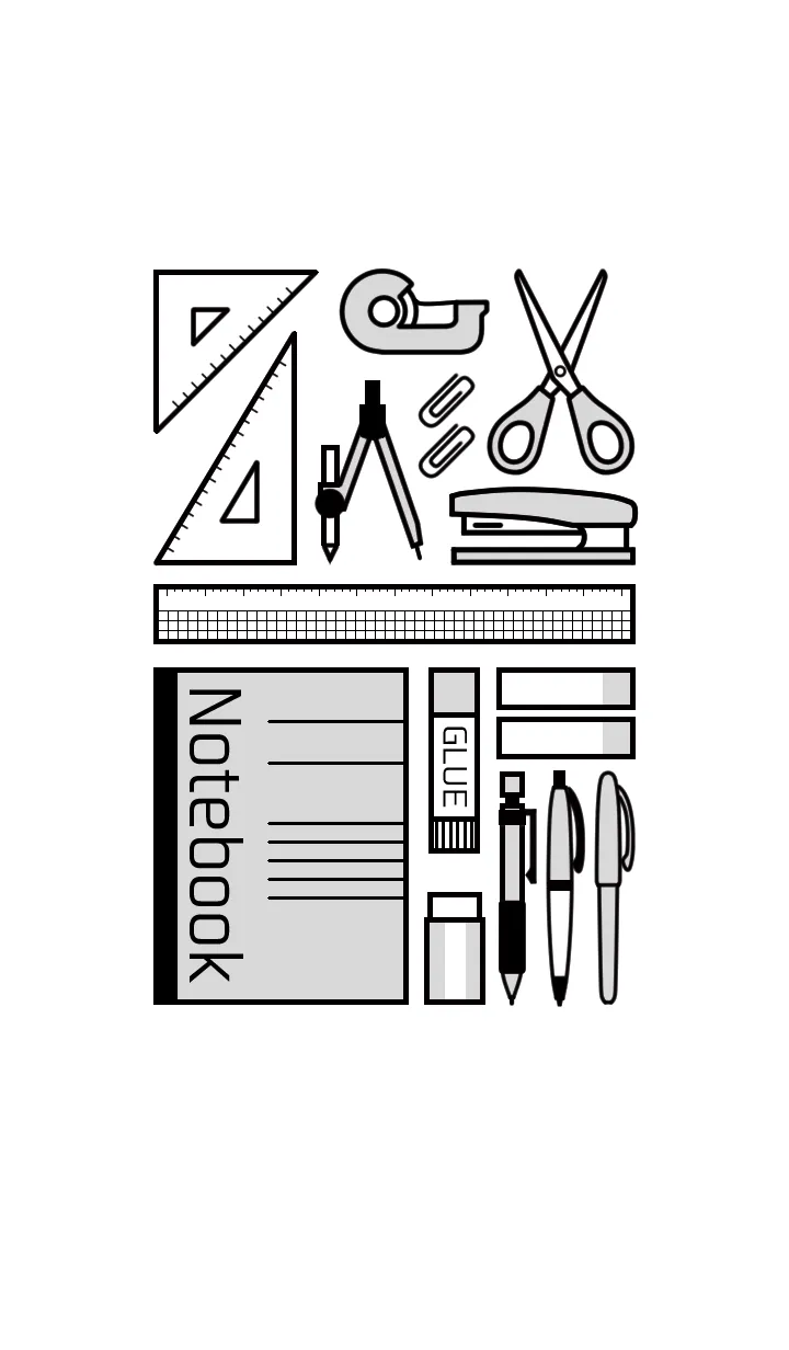 [LINE着せ替え] STATIONERY SET[GRAY]の画像1