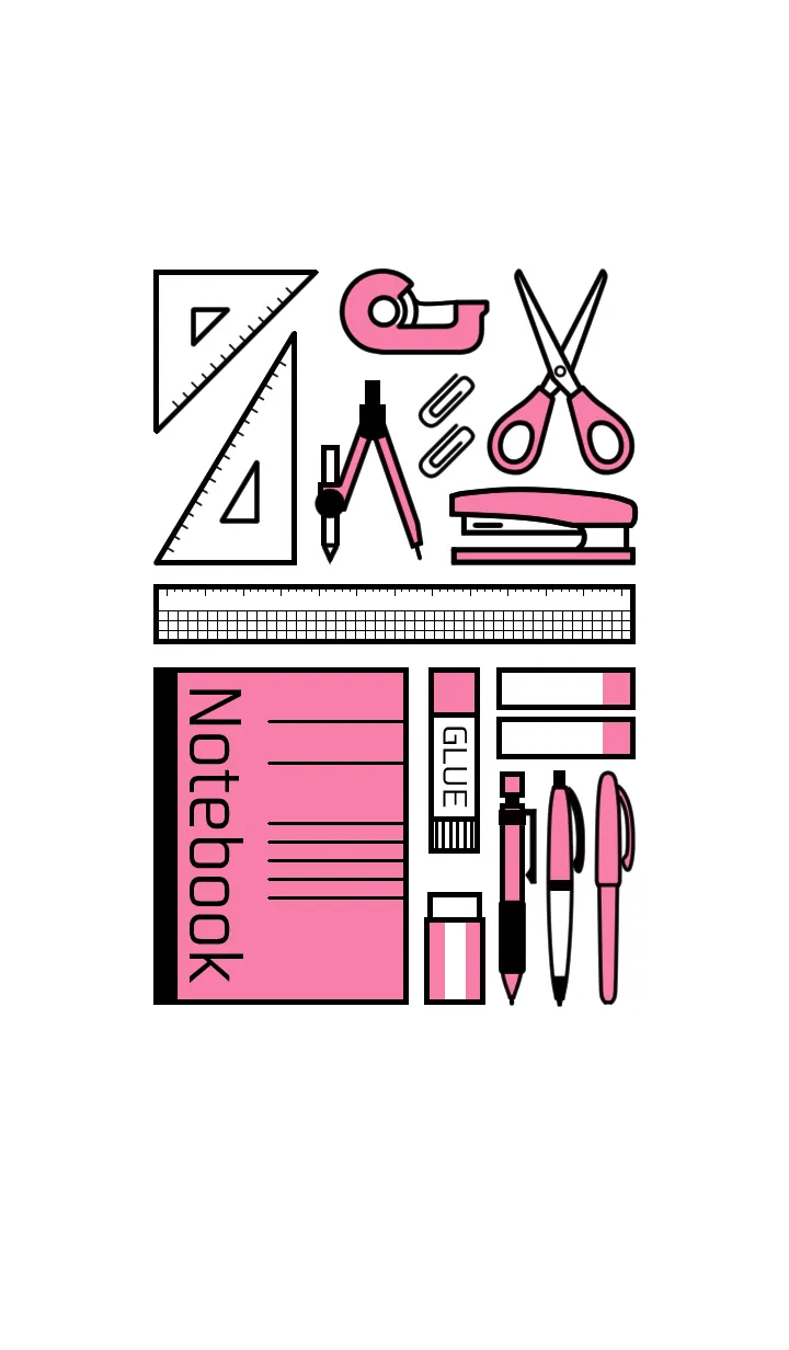 [LINE着せ替え] STATIONERY SET[PINK]の画像1