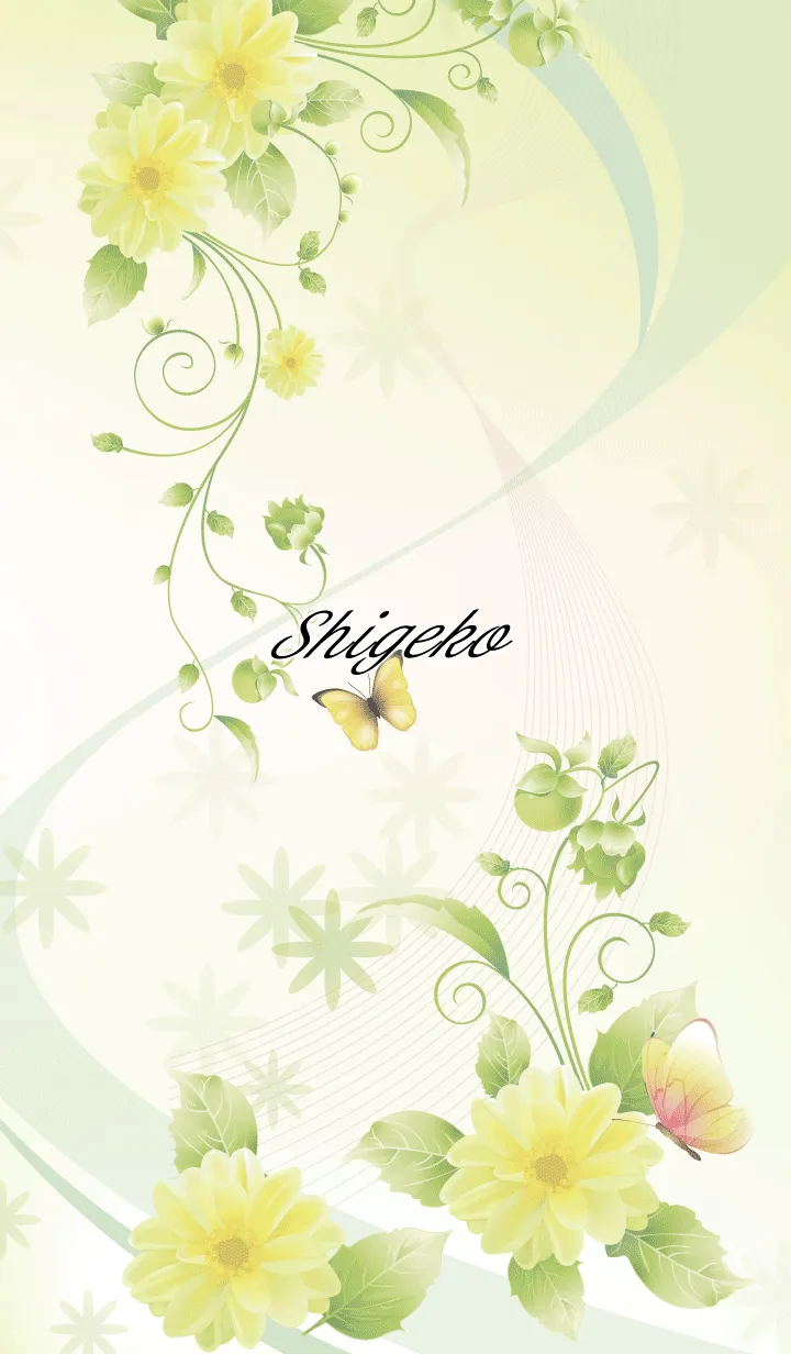 [LINE着せ替え] しげこ用 Butterflies and flowersの画像1