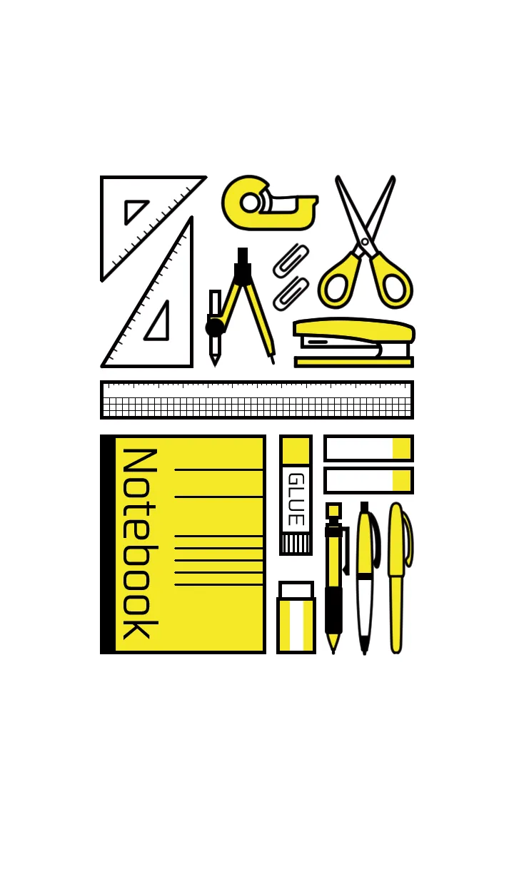 [LINE着せ替え] STATIONERY SET[YELLOW]の画像1