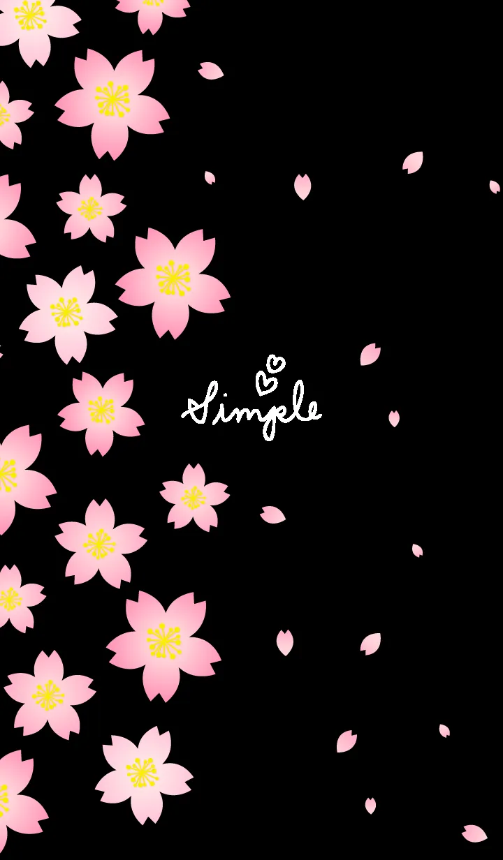 [LINE着せ替え] シンプル黒桜27の画像1