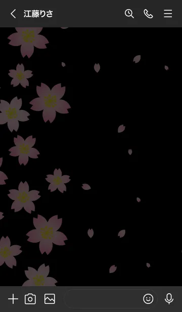 [LINE着せ替え] シンプル黒桜27の画像3