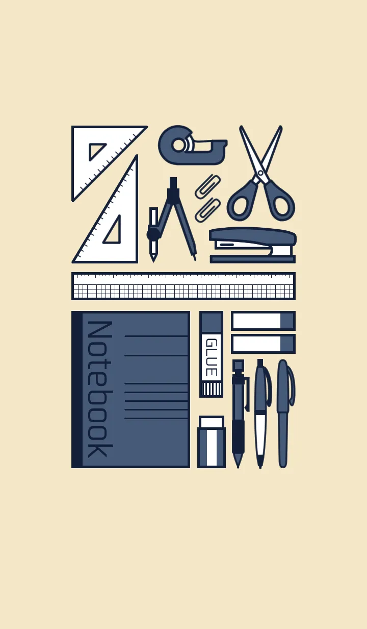 [LINE着せ替え] STATIONERY SET[NAVY]の画像1