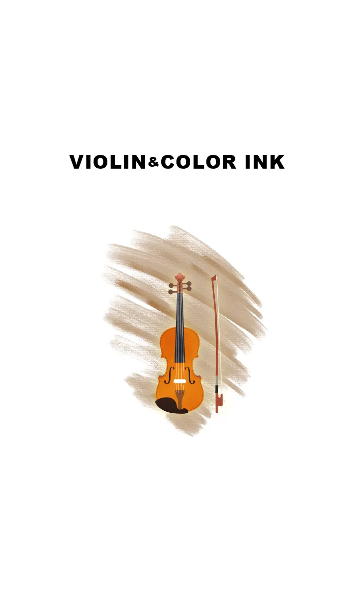 [LINE着せ替え] バイオリンとカラーインク（ブラウン）の画像1