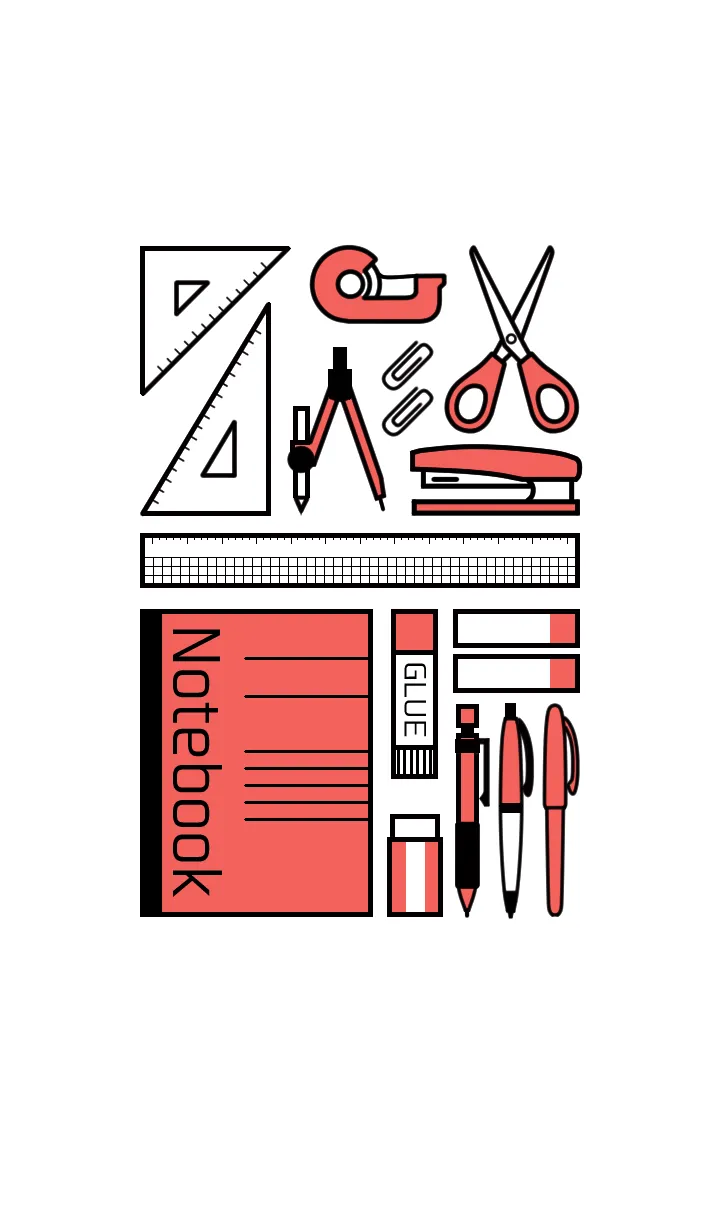 [LINE着せ替え] STATIONERY SET[RED]の画像1