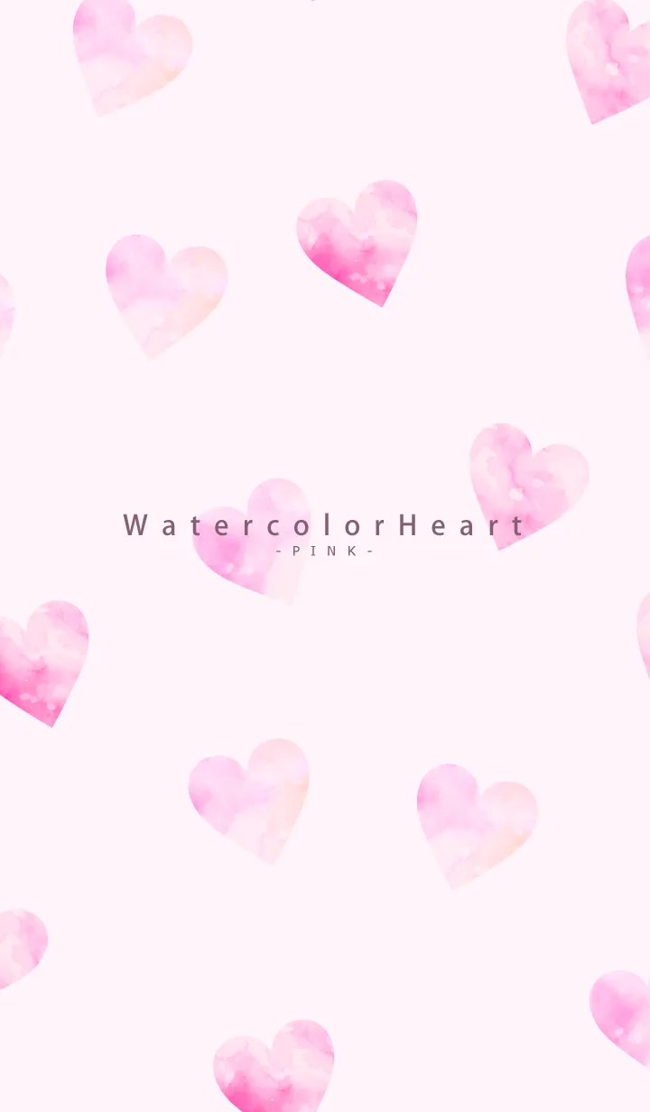 [LINE着せ替え] Watercolor Heart-PINK 21の画像1