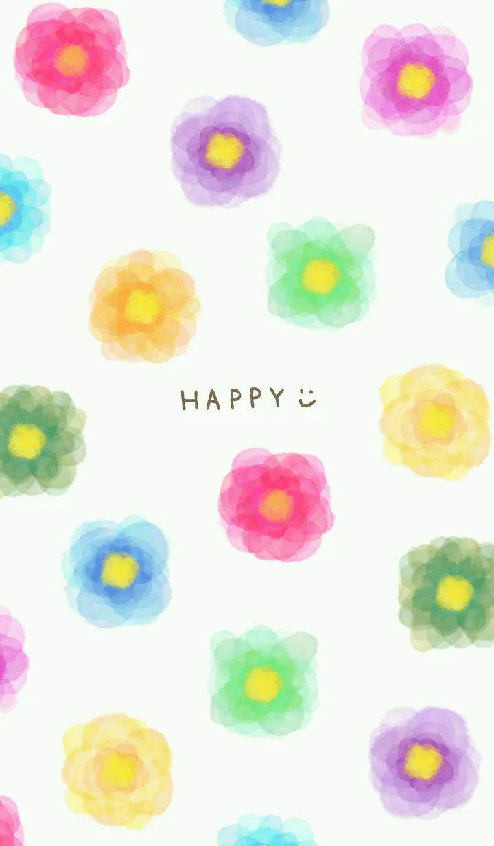 [LINE着せ替え] 水彩 お花 カラフル24の画像1