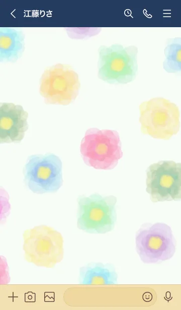 [LINE着せ替え] 水彩 お花 カラフル24の画像3