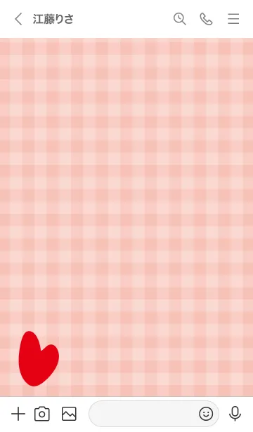 [LINE着せ替え] ハートギンガムチェック3の画像3