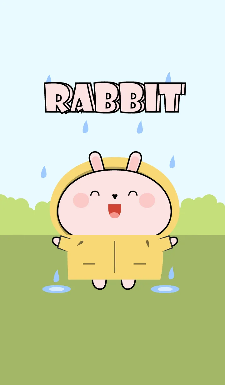 Pink Rabbit With Rainy Day Theme (JP)の着せ替えメイン画像
