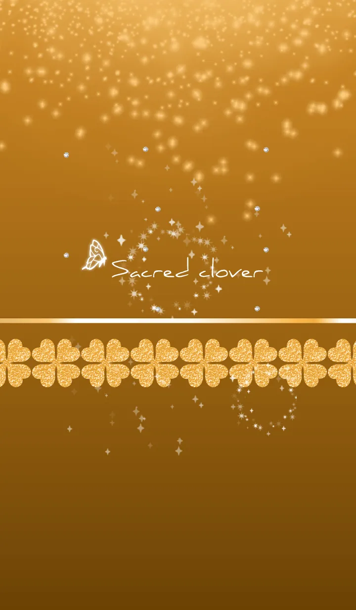 [LINE着せ替え] オレンジ : 聖なる四葉と蝶の画像1