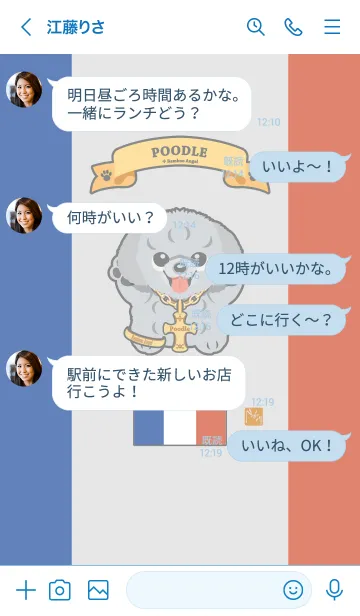 [LINE着せ替え] プードル シルバーの画像4