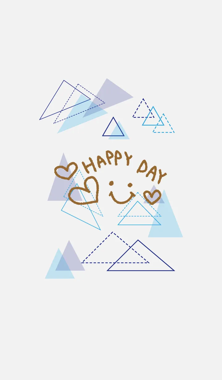 [LINE着せ替え] 青い三角-スマイル 22-の画像1