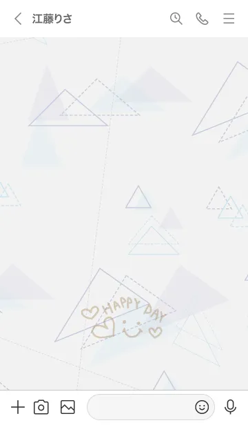 [LINE着せ替え] 青い三角-スマイル 22-の画像3