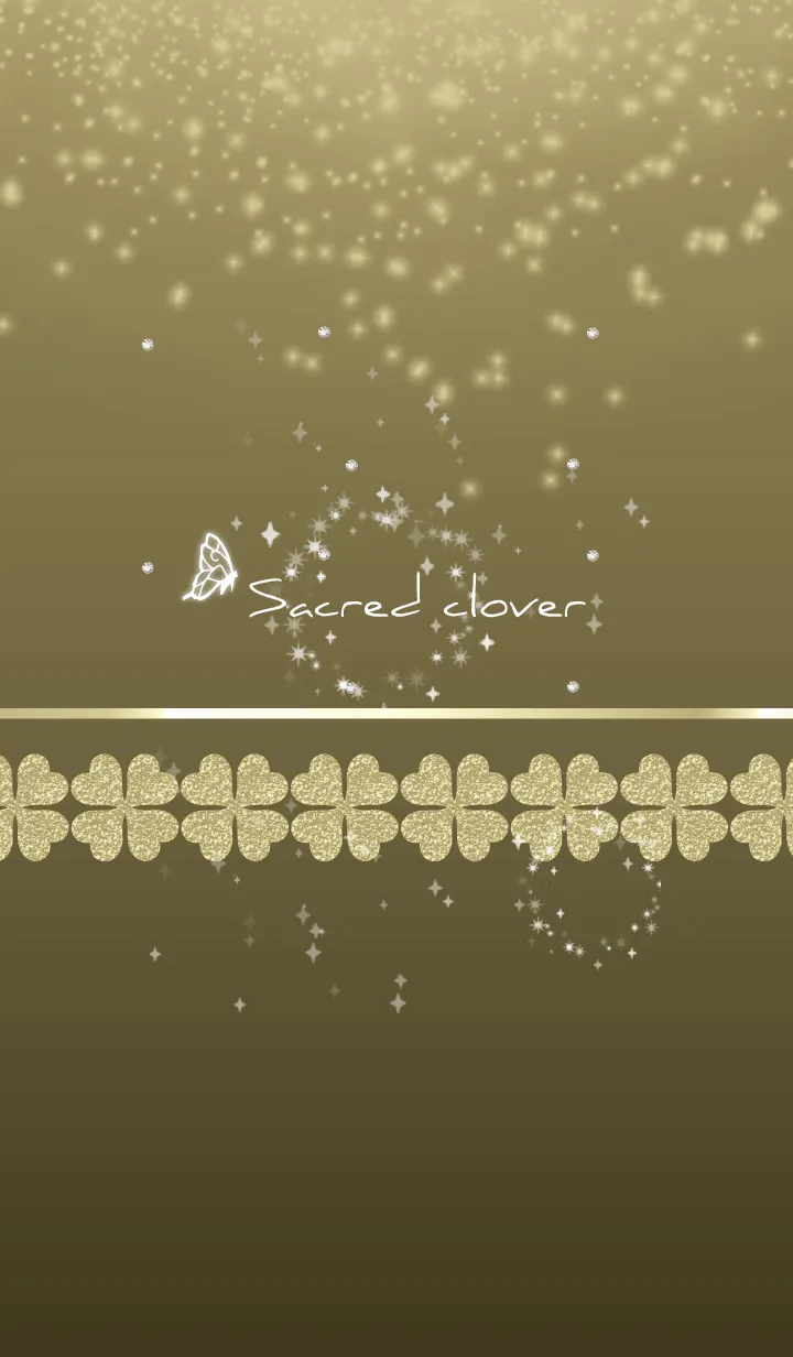 [LINE着せ替え] ゴールド : 聖なる四葉と蝶の画像1