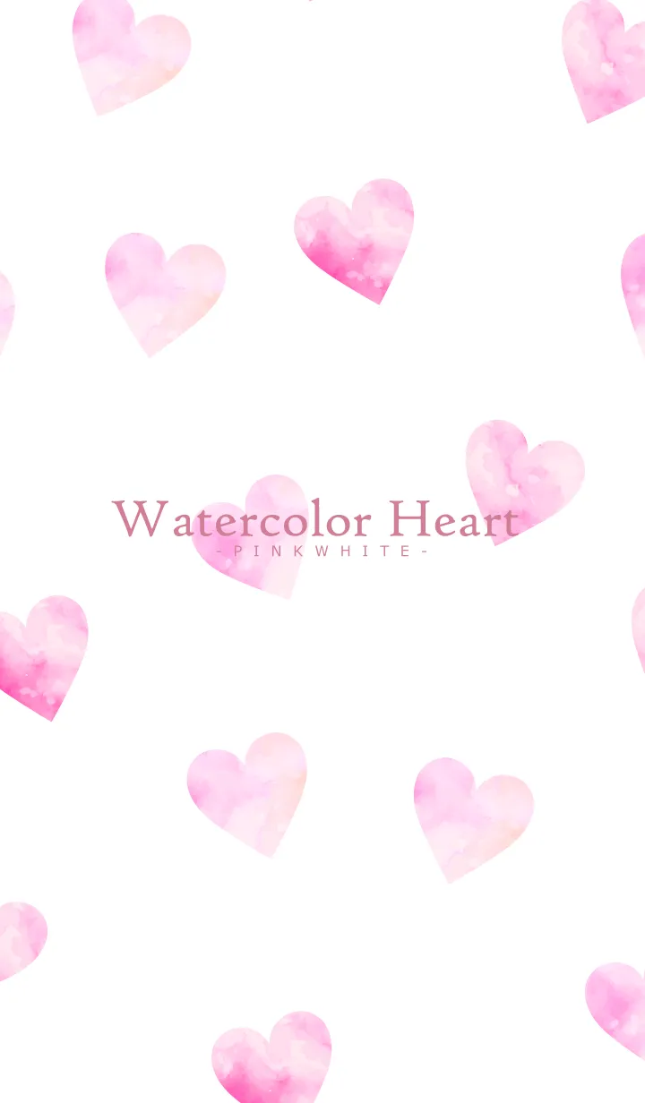 [LINE着せ替え] Watercolor Heart-PINKWHITE 22の画像1