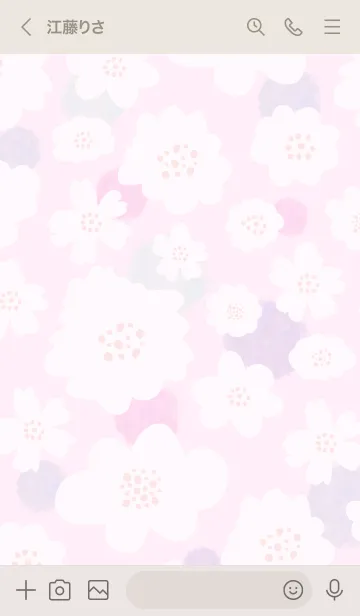 [LINE着せ替え] 白いお花と水玉 ピンク8の画像3